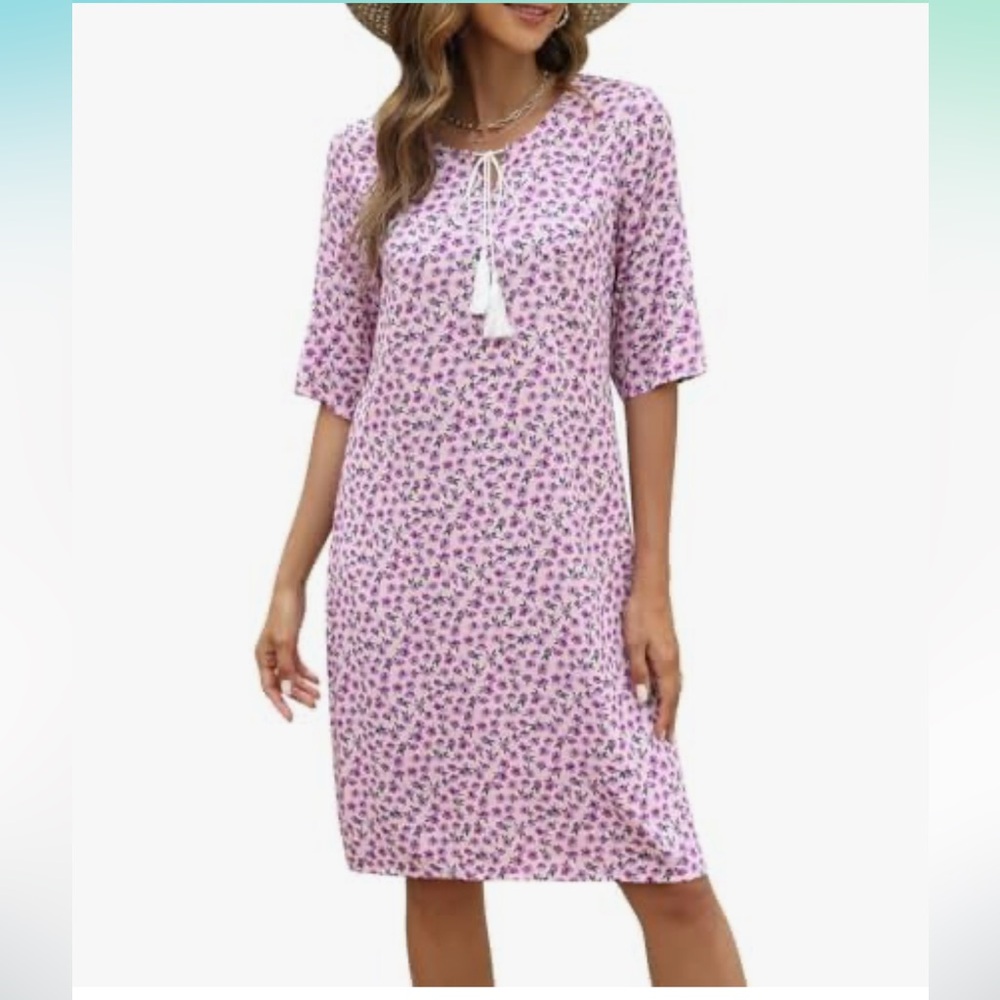 NWT Pink Purple Floral Dress